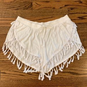 Victoria Secret White Tassel Coverup Shorts